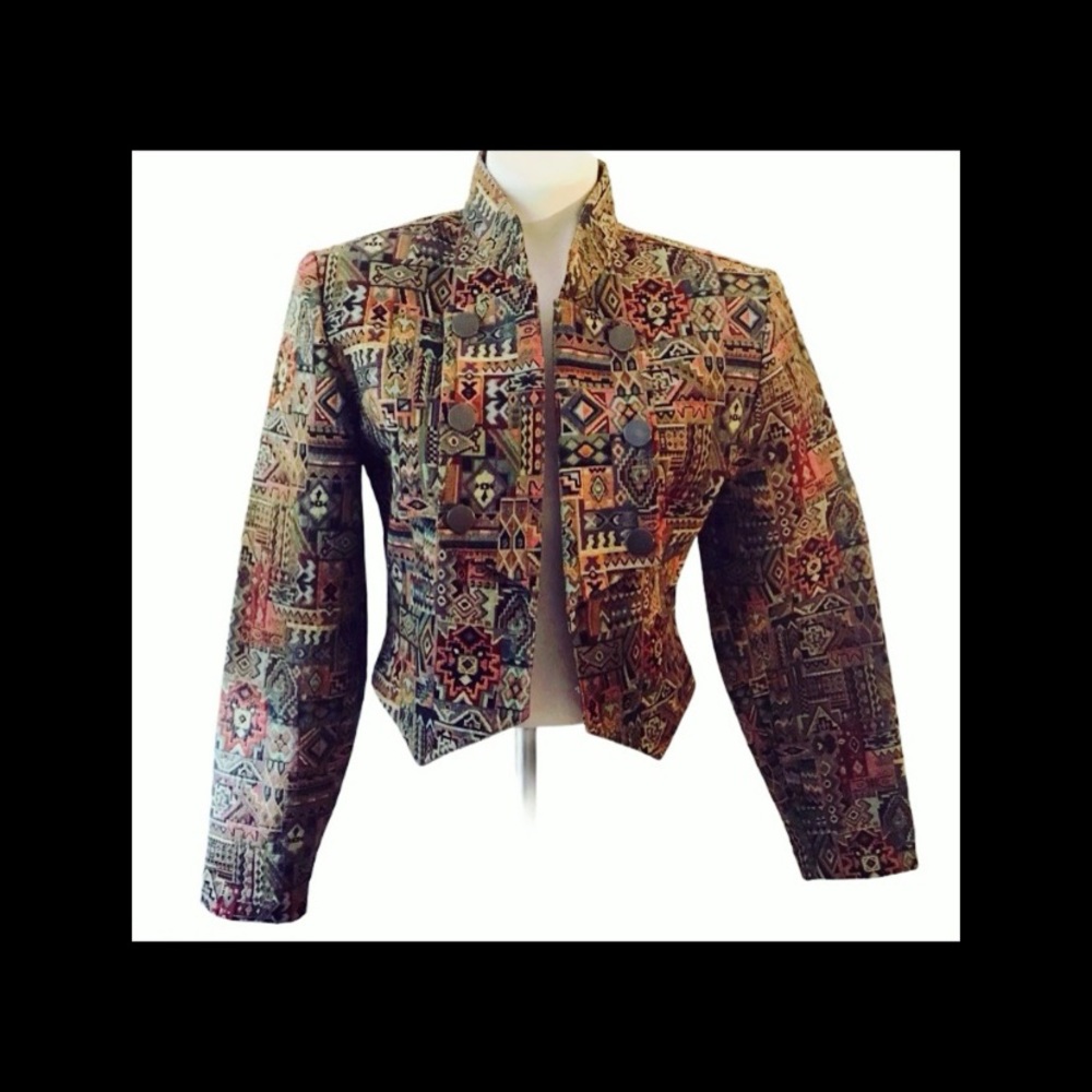 SOLD Bar None Vintage Tapestry Bolero Jacket